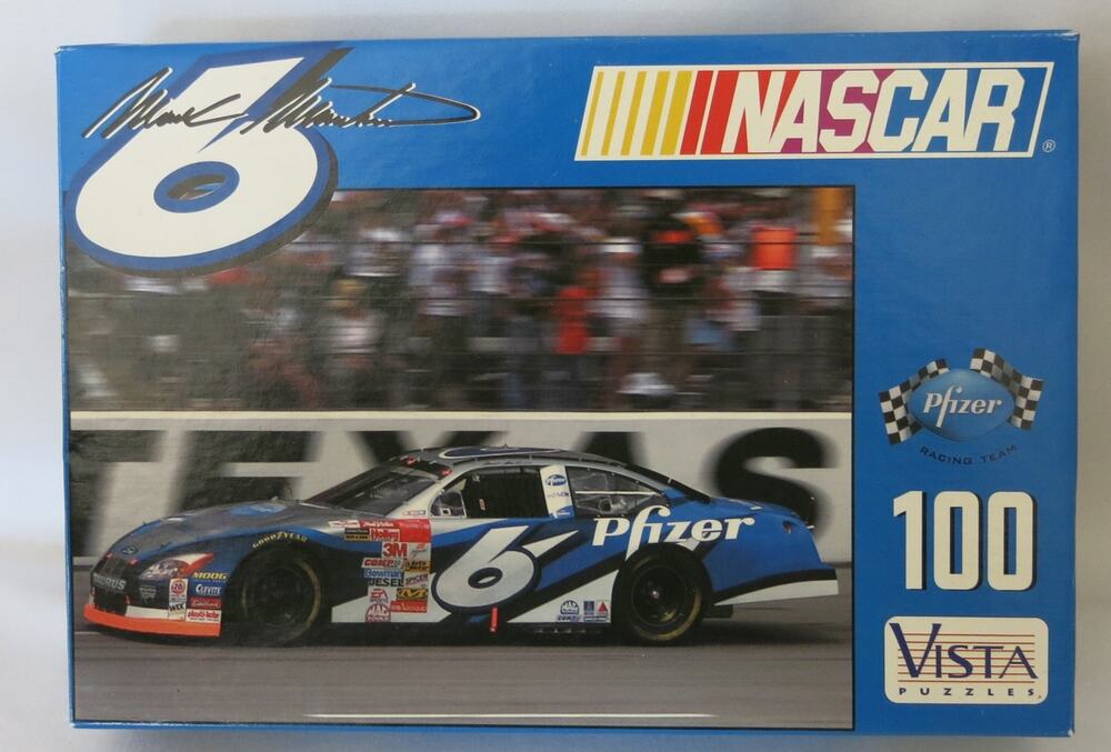 NASCAR Pfizer Racing Mark Martin #6 NEW Puzzle 100 Pieces Vintage 2001 Toy Game